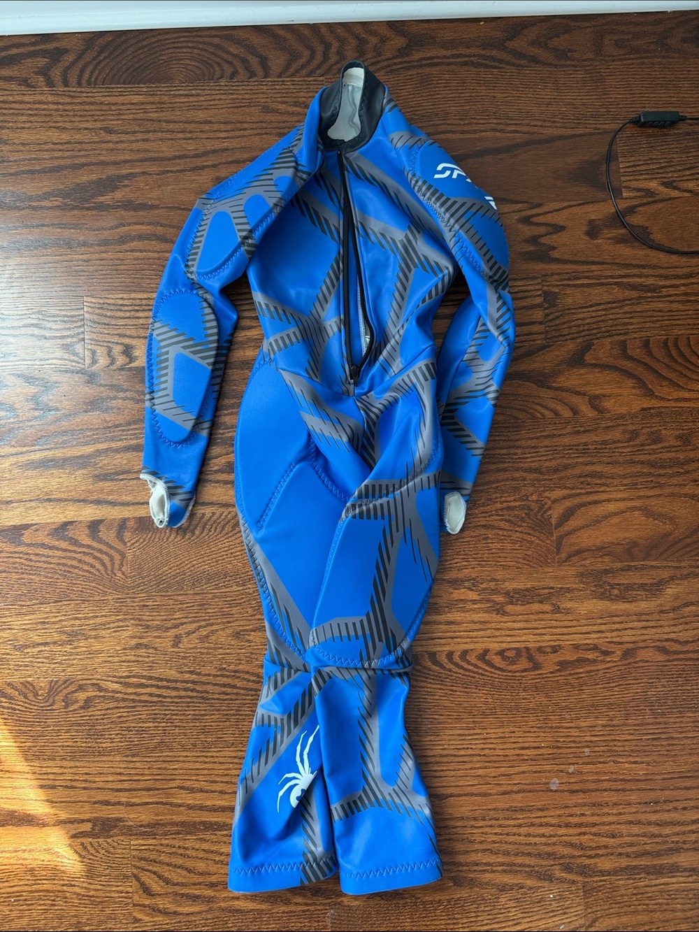 Spyder Kids One-Piece Ski Race Speedsuit Blue with Gray Accents